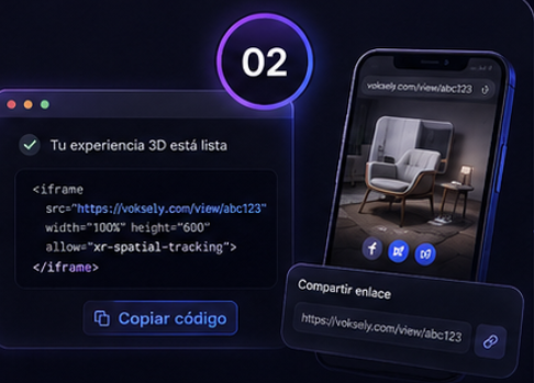 Copia el codigo o el link